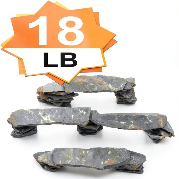 CFKJ Slate Stone Rocks 4‑Piece Aquarium Set 2‑5″ & 8″ PH Neutral-1
