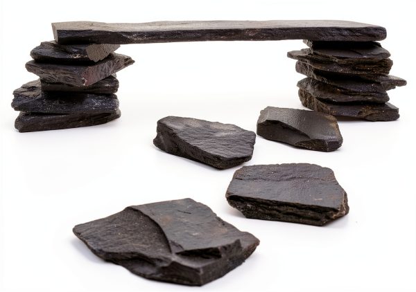 Natural Slate Stone Rocks Blue Handcart Décor 3lb Mix 2-3in & 8in-0