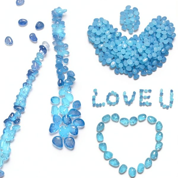 Glow in The Dark Pebbles Mzekgxm 100pcs Blue Luminous Decorative Rocks-1