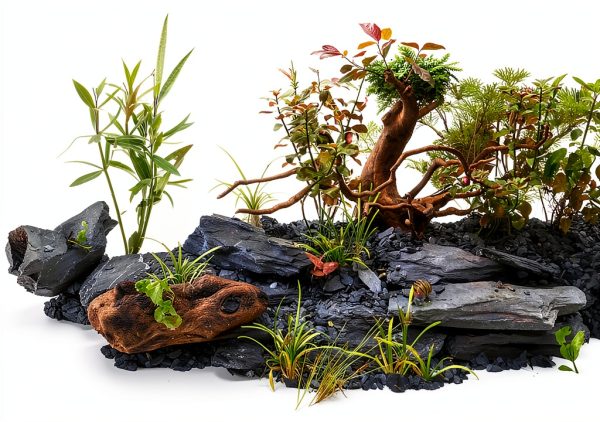 Natural Slate Stones Small World Aquascaping Rocks 8‑10in Deep Grey-6