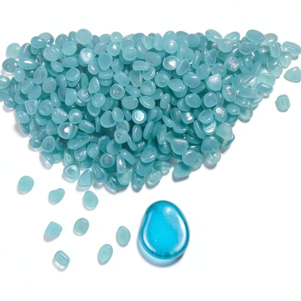 Glow in The Dark Pebbles Mzekgxm 100pcs Blue Luminous Decorative Rocks-5
