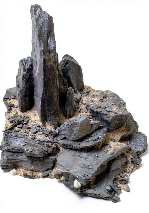 Natural Slate Stones Small World Aquascaping Rocks 8‑10in Deep Grey-7