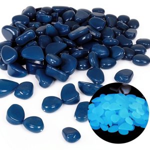 Glow in the Dark Fish Tank Rocks by Oubest - 100pcs White Pebbles-0