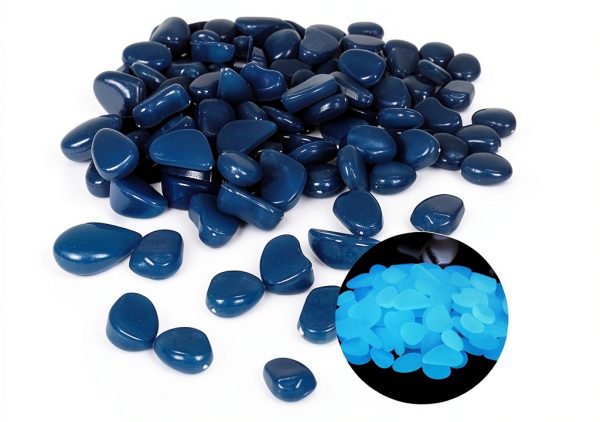 Glow in the Dark Fish Tank Rocks by Oubest - 100pcs White Pebbles-0