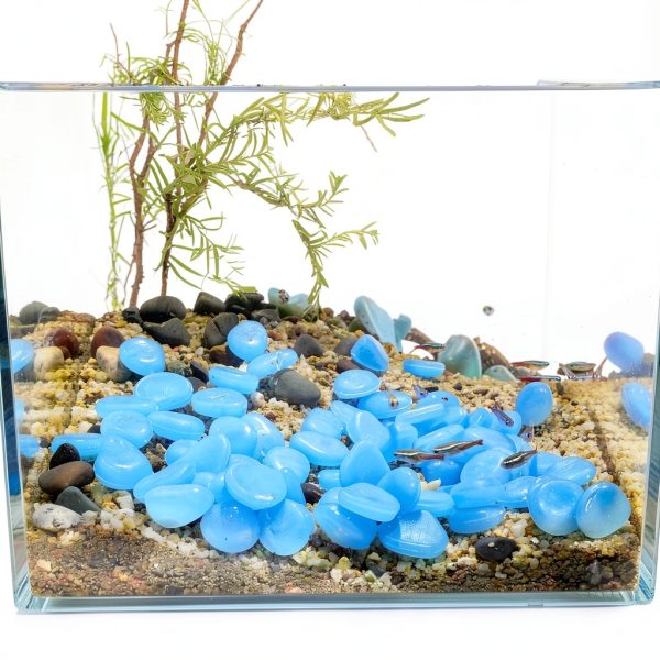 Glow in the Dark Fish Tank Rocks by Oubest - 100pcs White Pebbles-3