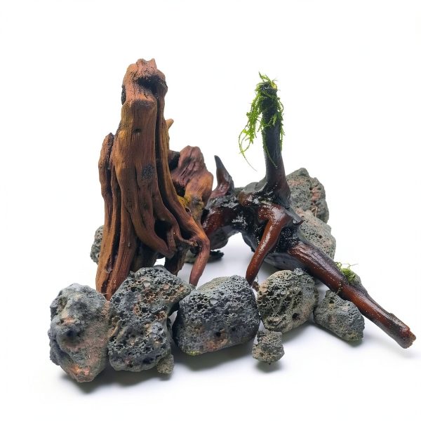 Tfwadmx 10 Pack Aquarium Black Lava Rock Fish Tank Volcanic Pumice Stones for Fish Shrimp Betta(1.18''-1.96'')-4